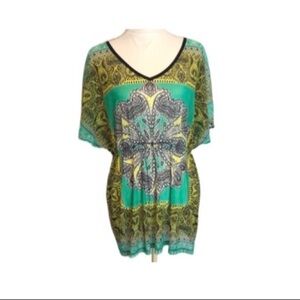 Alfani Sequin Embellished Vneck Top XL